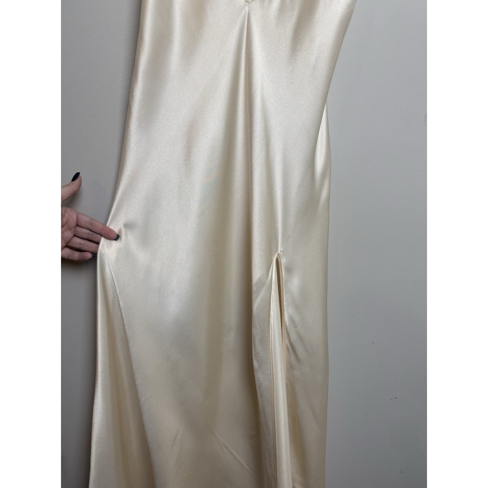 Vintage Victoria's Secret Gold Label Maxi Slip Dress Satin Nightgown Lace Bridal - Picture 6 of 11